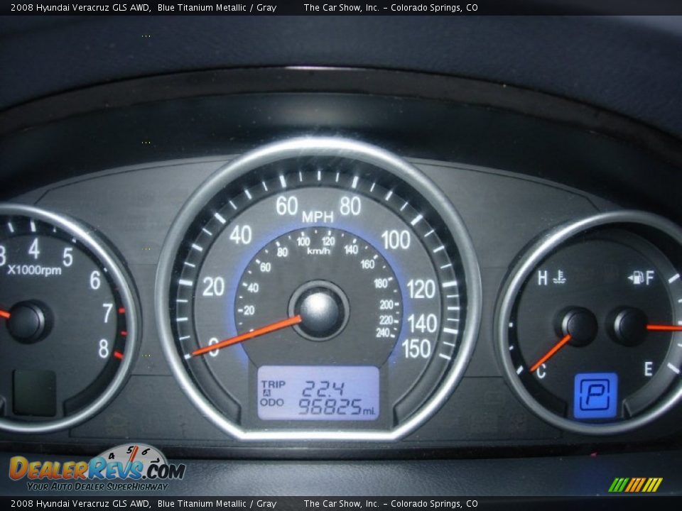 2008 Hyundai Veracruz GLS AWD Blue Titanium Metallic / Gray Photo #15
