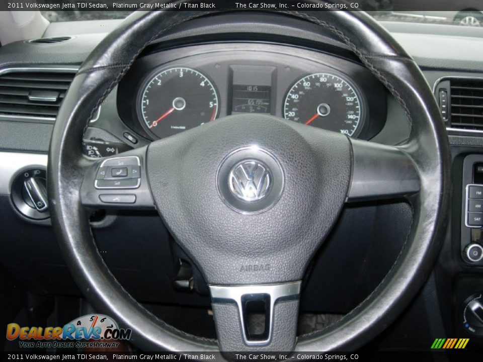 2011 Volkswagen Jetta TDI Sedan Platinum Gray Metallic / Titan Black Photo #15