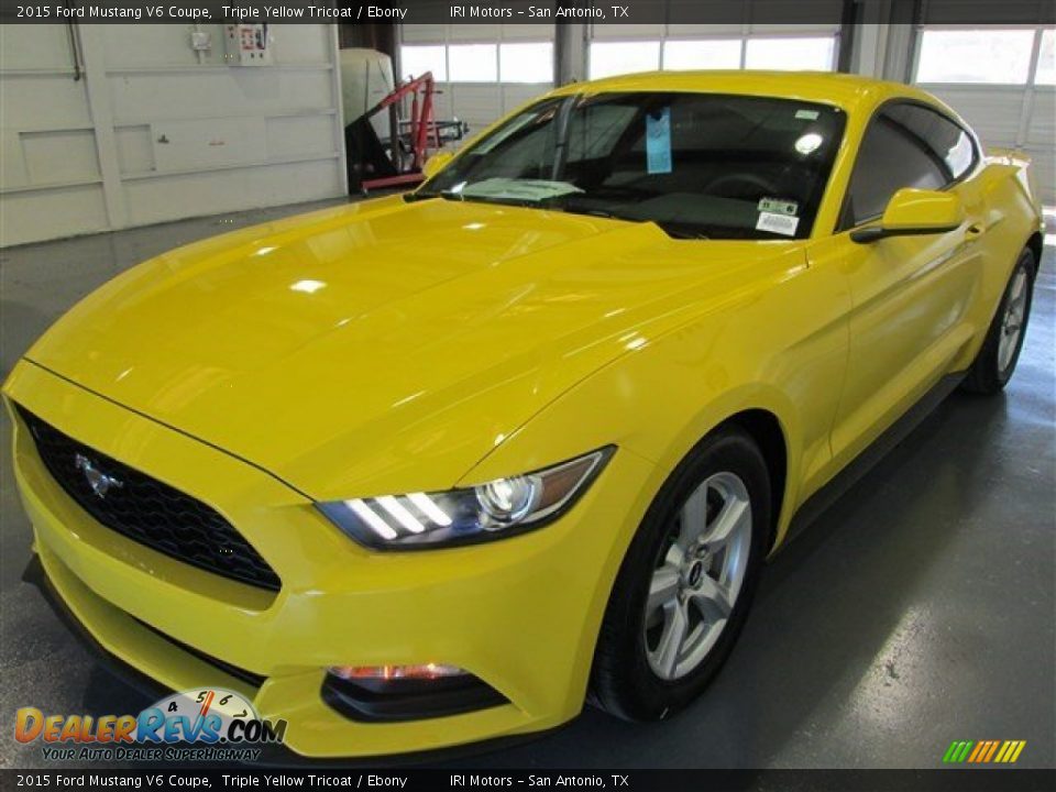 2015 Ford Mustang V6 Coupe Triple Yellow Tricoat / Ebony Photo #3