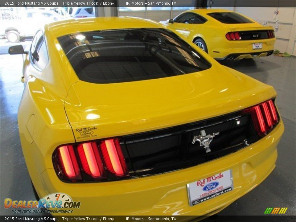 2015 Ford Mustang V6 Coupe Triple Yellow Tricoat / Ebony Photo #6
