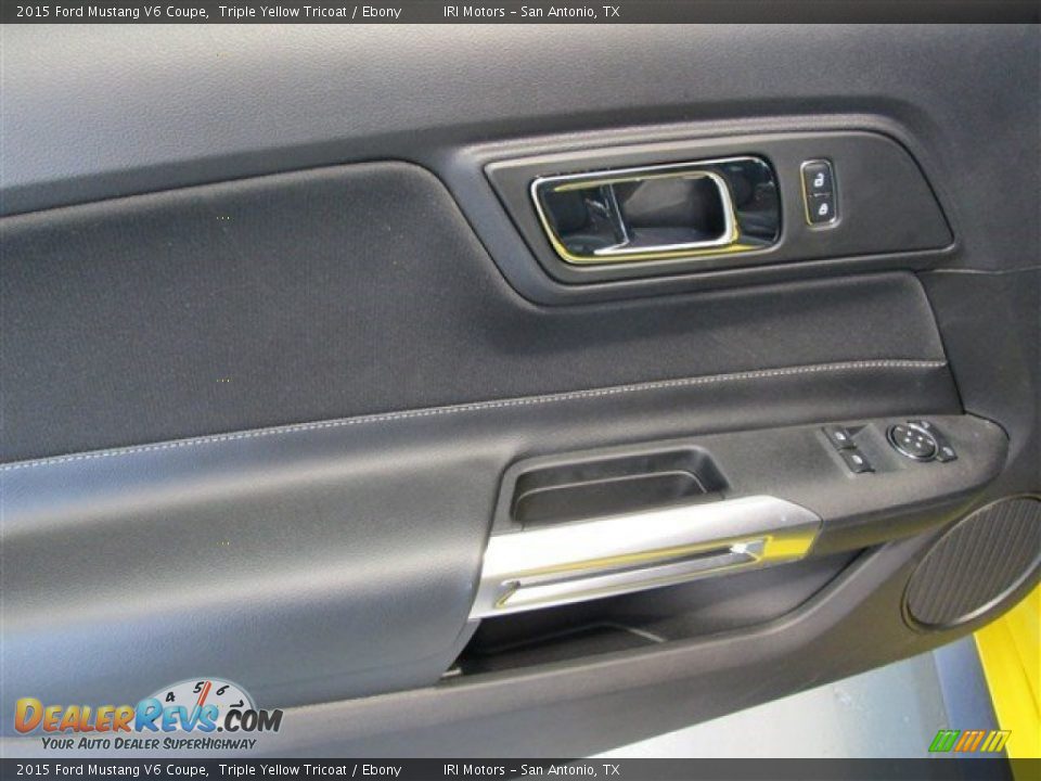 2015 Ford Mustang V6 Coupe Triple Yellow Tricoat / Ebony Photo #13