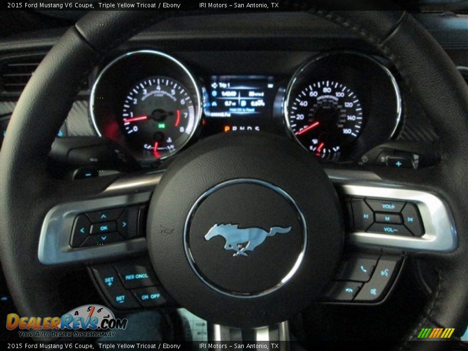 2015 Ford Mustang V6 Coupe Triple Yellow Tricoat / Ebony Photo #19