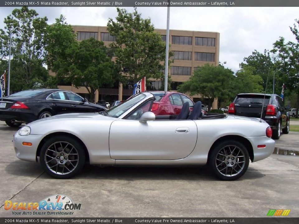 2004 Mazda MX-5 Miata Roadster Sunlight Silver Metallic / Blue Photo #2
