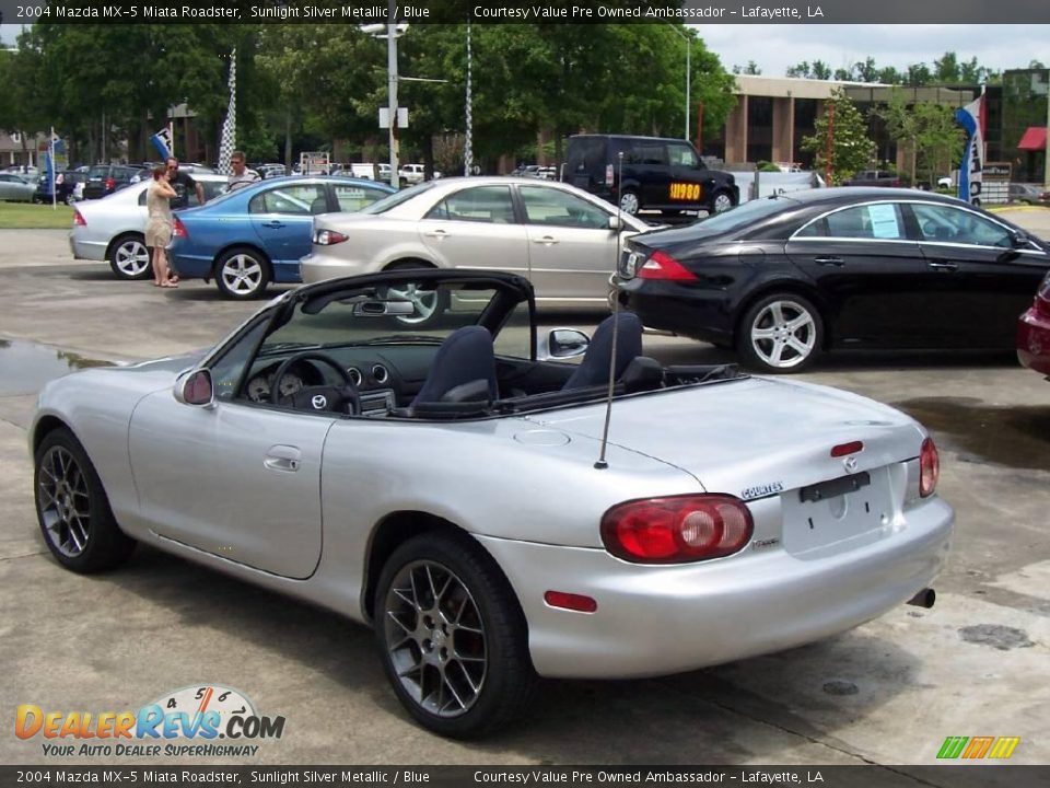 2004 Mazda MX-5 Miata Roadster Sunlight Silver Metallic / Blue Photo #3