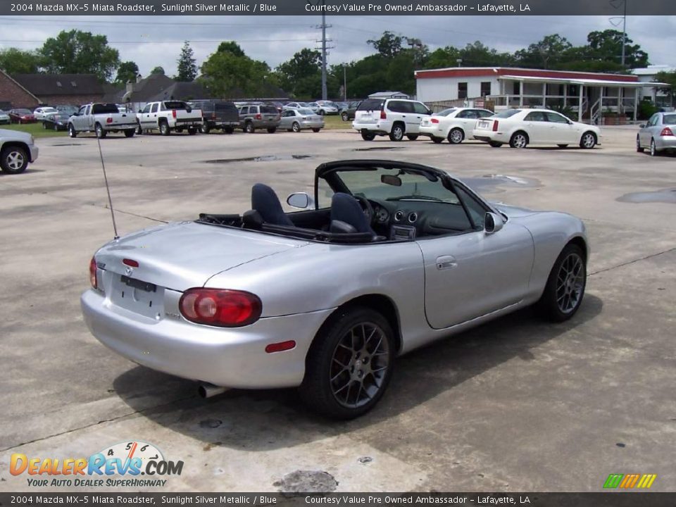 2004 Mazda MX-5 Miata Roadster Sunlight Silver Metallic / Blue Photo #4