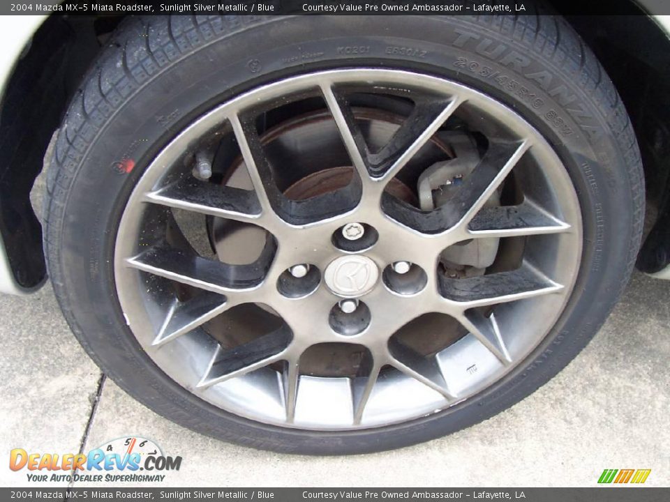2004 Mazda MX-5 Miata Roadster Sunlight Silver Metallic / Blue Photo #7