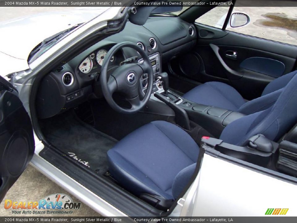 2004 Mazda MX-5 Miata Roadster Sunlight Silver Metallic / Blue Photo #8