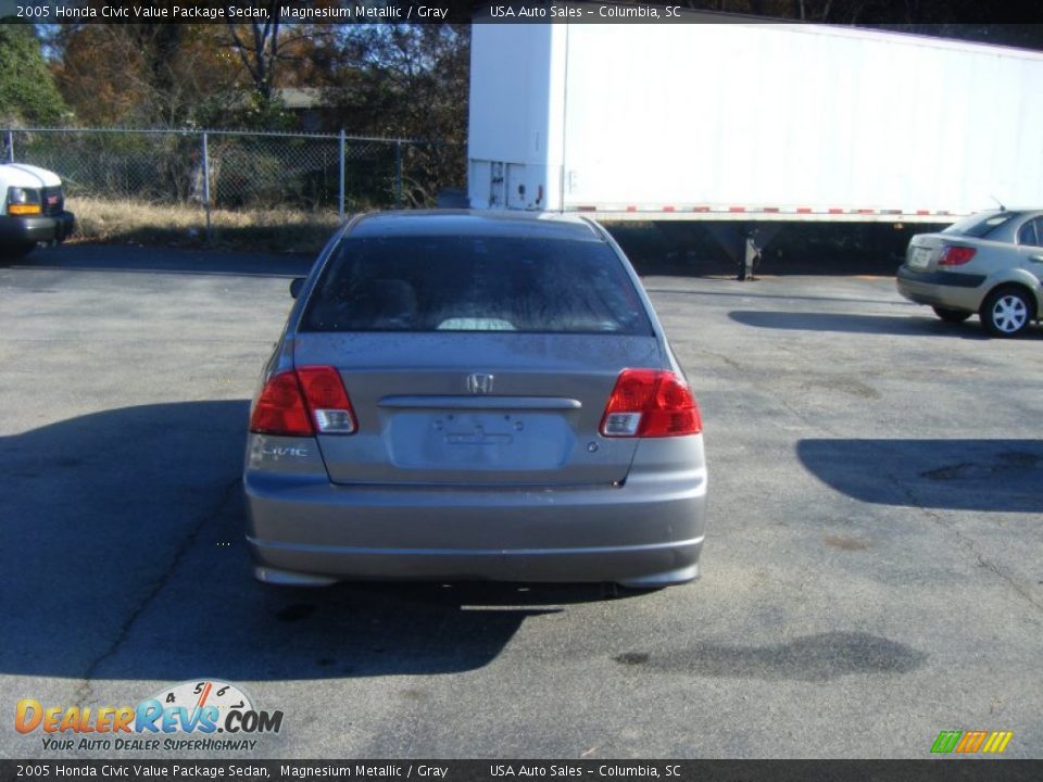 2005 Honda Civic Value Package Sedan Magnesium Metallic / Gray Photo #3