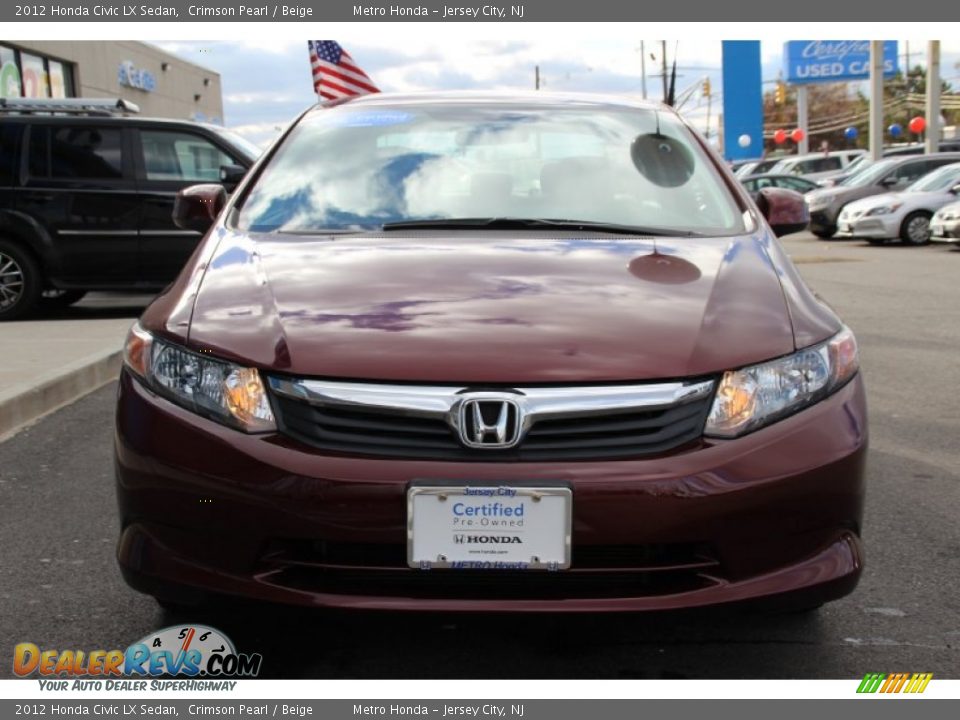 2012 Honda Civic LX Sedan Crimson Pearl / Beige Photo #2