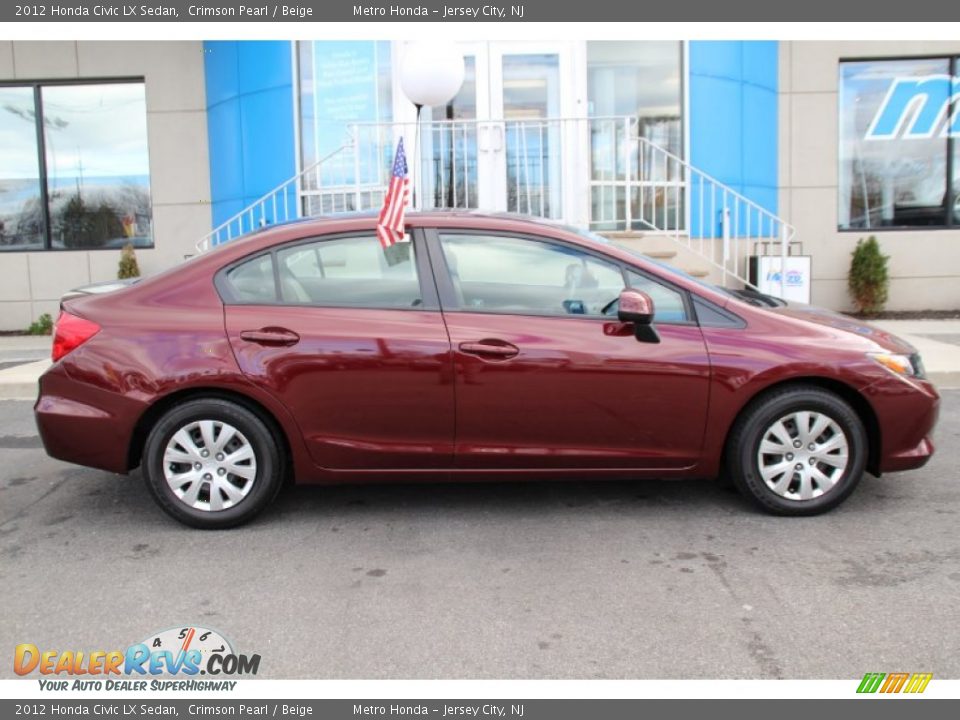 2012 Honda Civic LX Sedan Crimson Pearl / Beige Photo #4