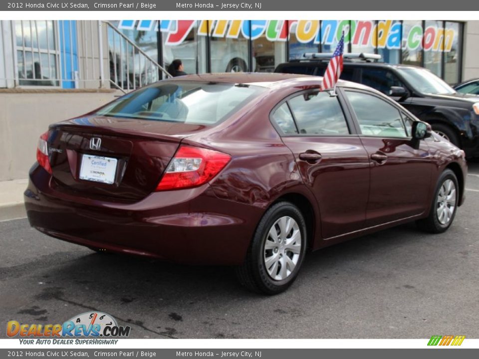 2012 Honda Civic LX Sedan Crimson Pearl / Beige Photo #5