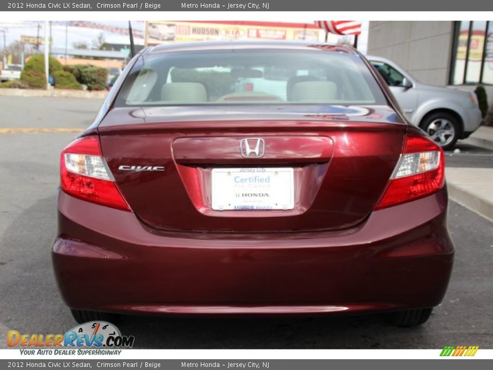 2012 Honda Civic LX Sedan Crimson Pearl / Beige Photo #6