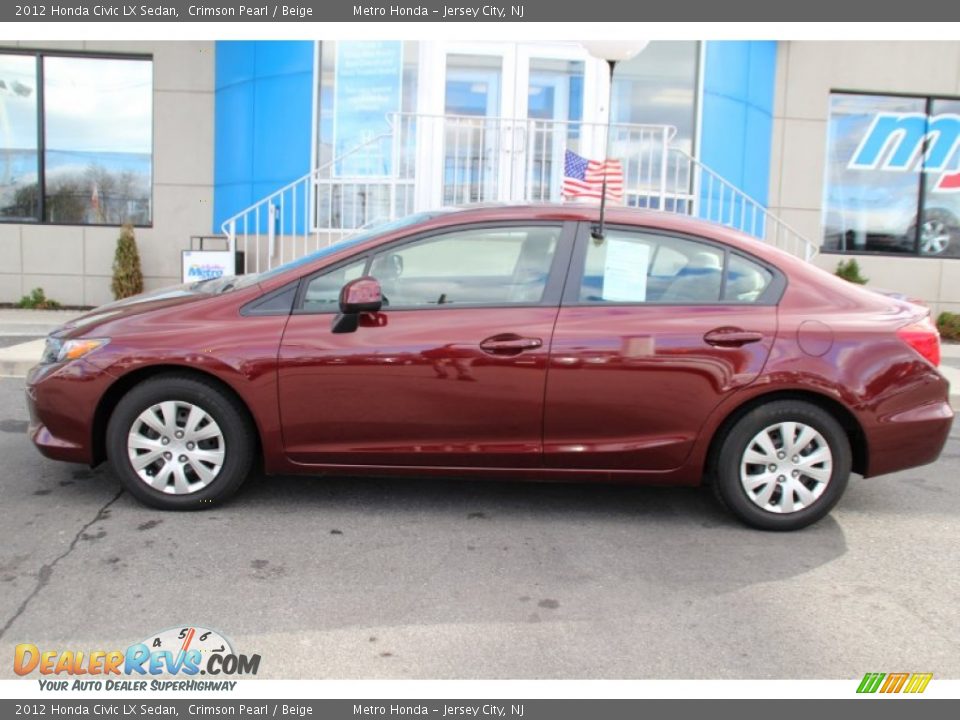 2012 Honda Civic LX Sedan Crimson Pearl / Beige Photo #8