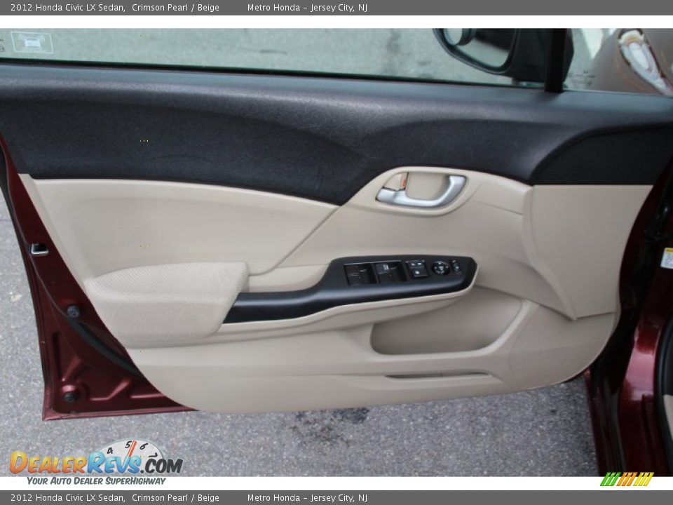 2012 Honda Civic LX Sedan Crimson Pearl / Beige Photo #9