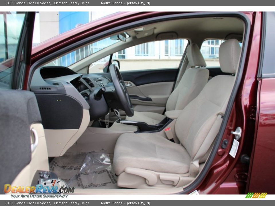 2012 Honda Civic LX Sedan Crimson Pearl / Beige Photo #12