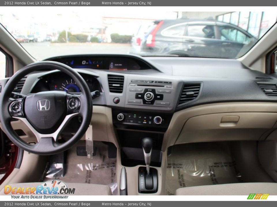 2012 Honda Civic LX Sedan Crimson Pearl / Beige Photo #13