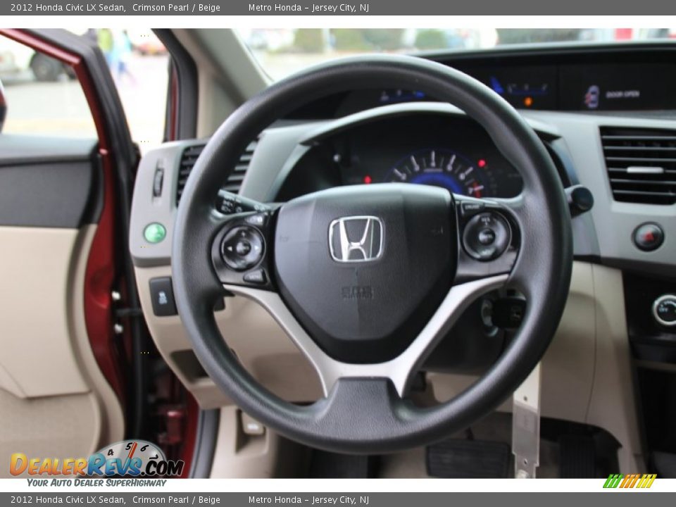 2012 Honda Civic LX Sedan Crimson Pearl / Beige Photo #16