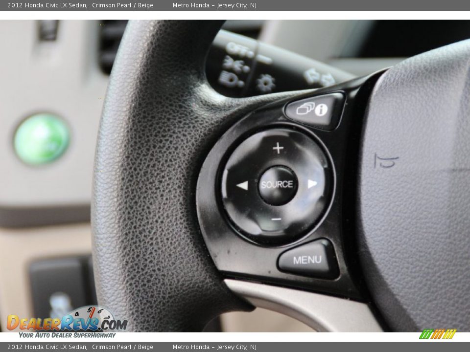 2012 Honda Civic LX Sedan Crimson Pearl / Beige Photo #17