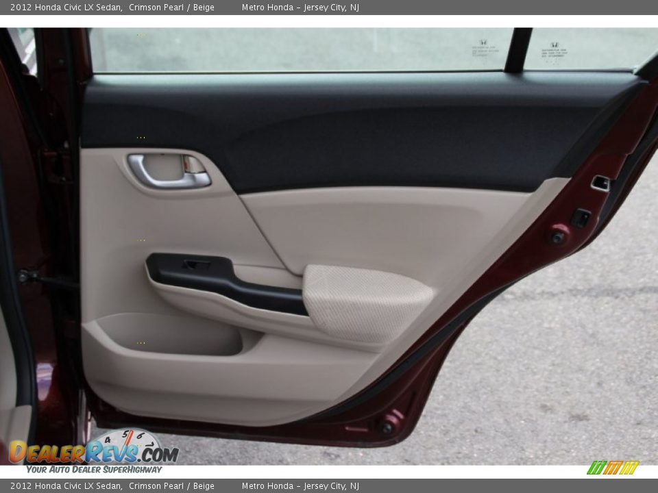 2012 Honda Civic LX Sedan Crimson Pearl / Beige Photo #23
