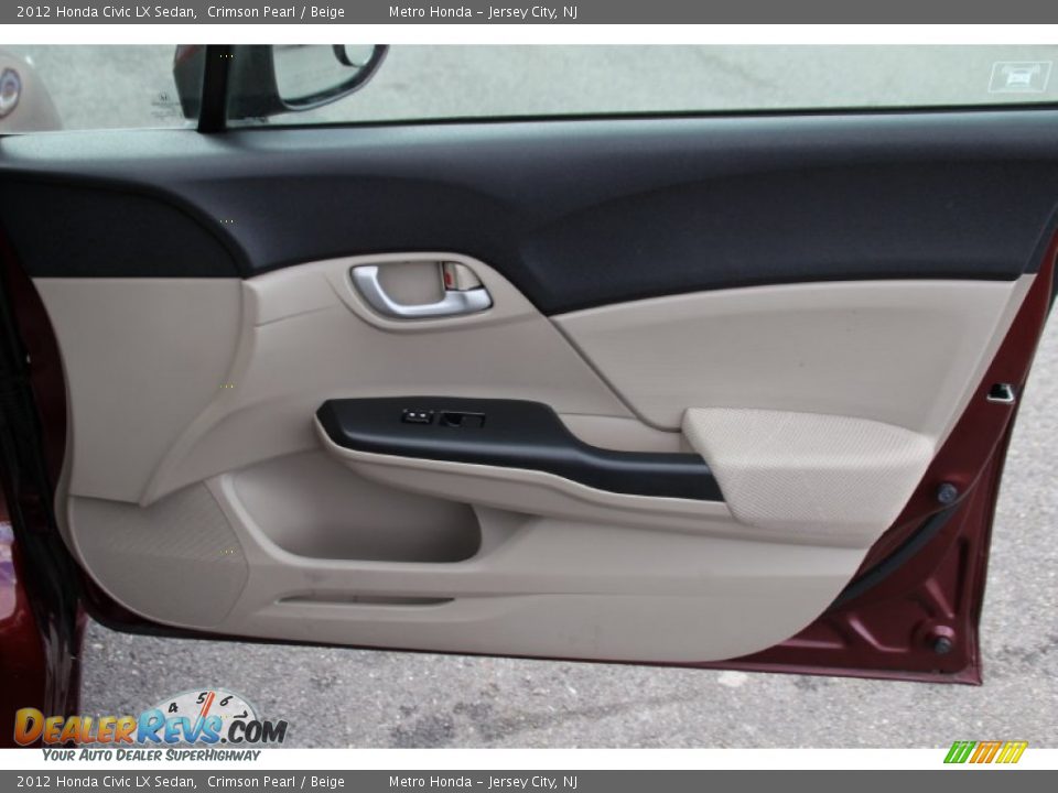2012 Honda Civic LX Sedan Crimson Pearl / Beige Photo #25