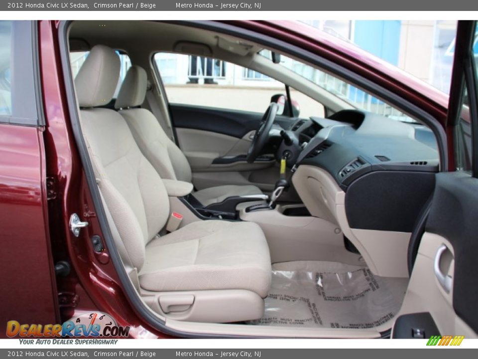 2012 Honda Civic LX Sedan Crimson Pearl / Beige Photo #27
