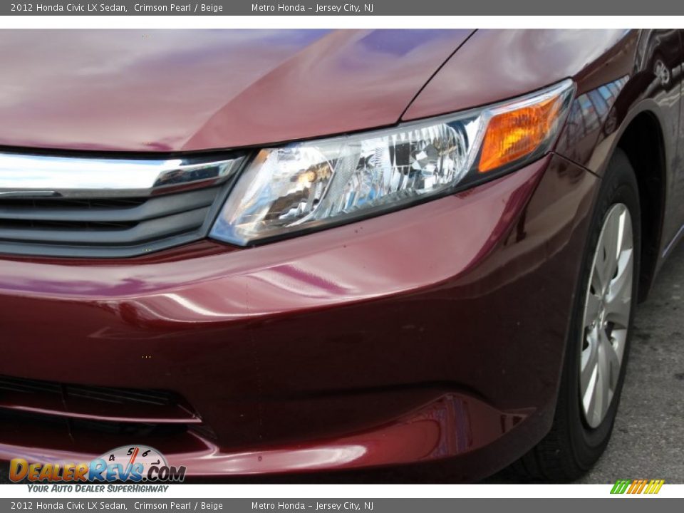2012 Honda Civic LX Sedan Crimson Pearl / Beige Photo #29