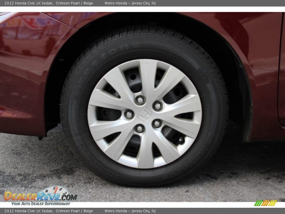 2012 Honda Civic LX Sedan Crimson Pearl / Beige Photo #30