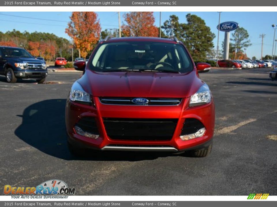 2015 Ford Escape Titanium Ruby Red Metallic / Medium Light Stone Photo #2