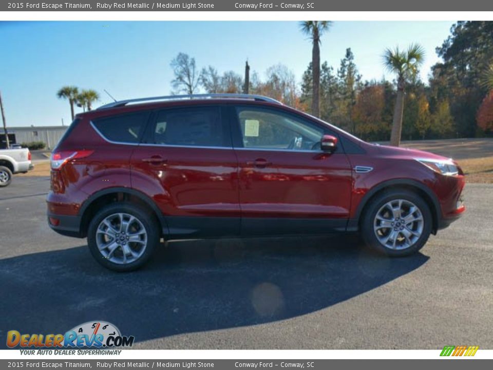 2015 Ford Escape Titanium Ruby Red Metallic / Medium Light Stone Photo #4