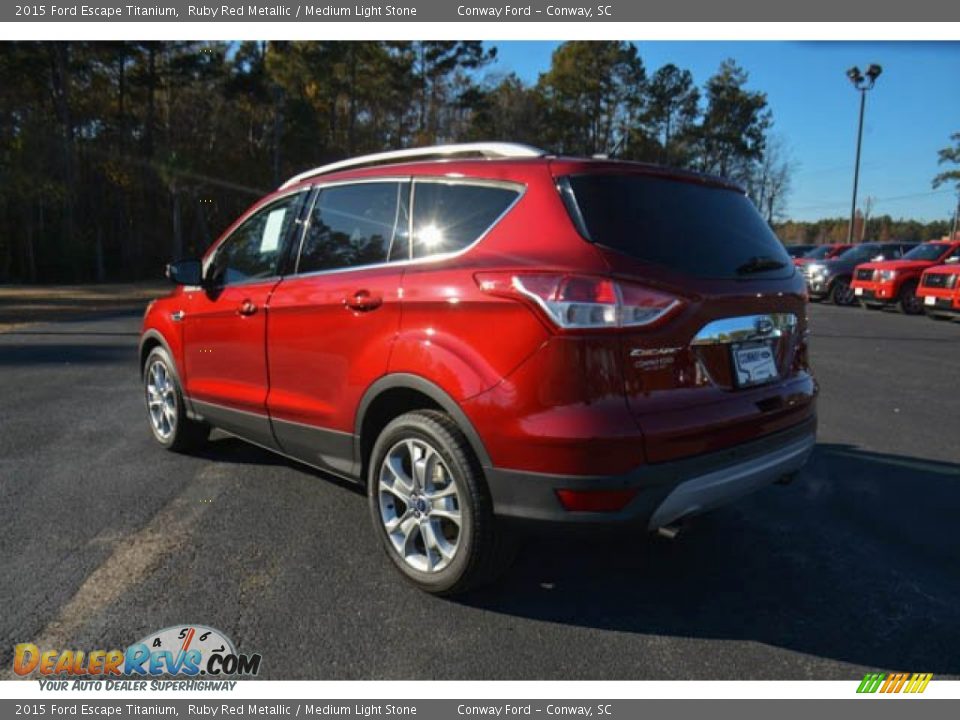 2015 Ford Escape Titanium Ruby Red Metallic / Medium Light Stone Photo #8