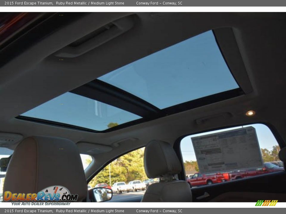 2015 Ford Escape Titanium Ruby Red Metallic / Medium Light Stone Photo #15