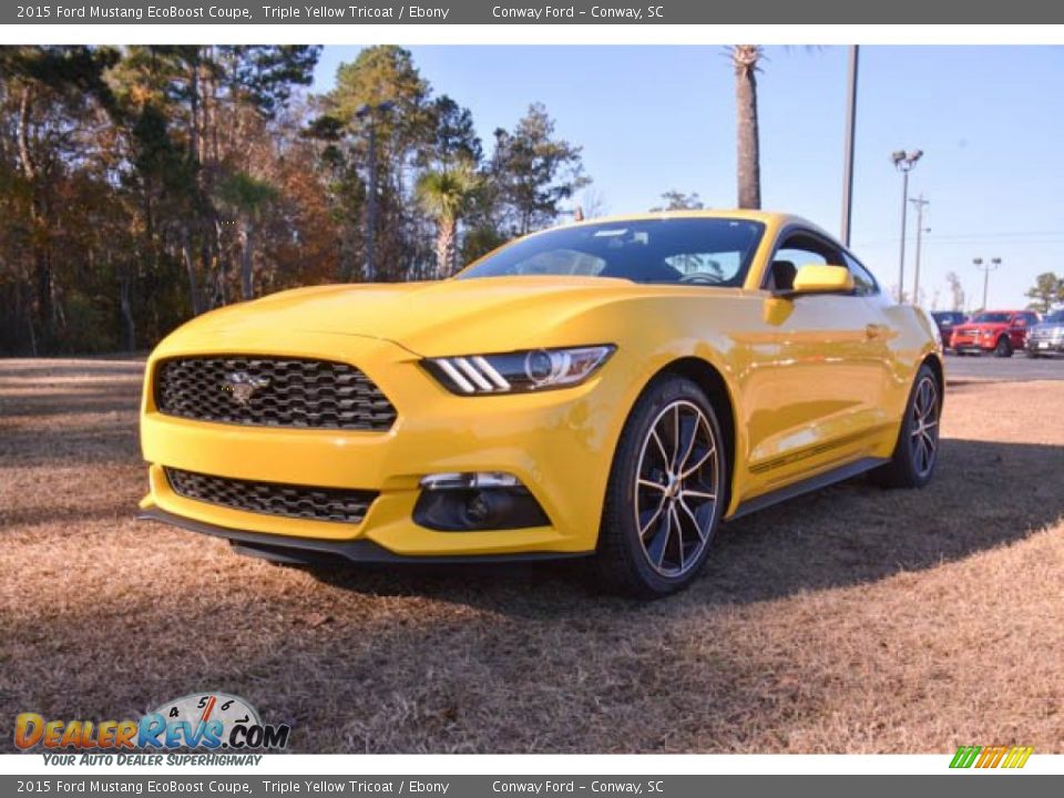 Front 3/4 View of 2015 Ford Mustang EcoBoost Coupe Photo #1