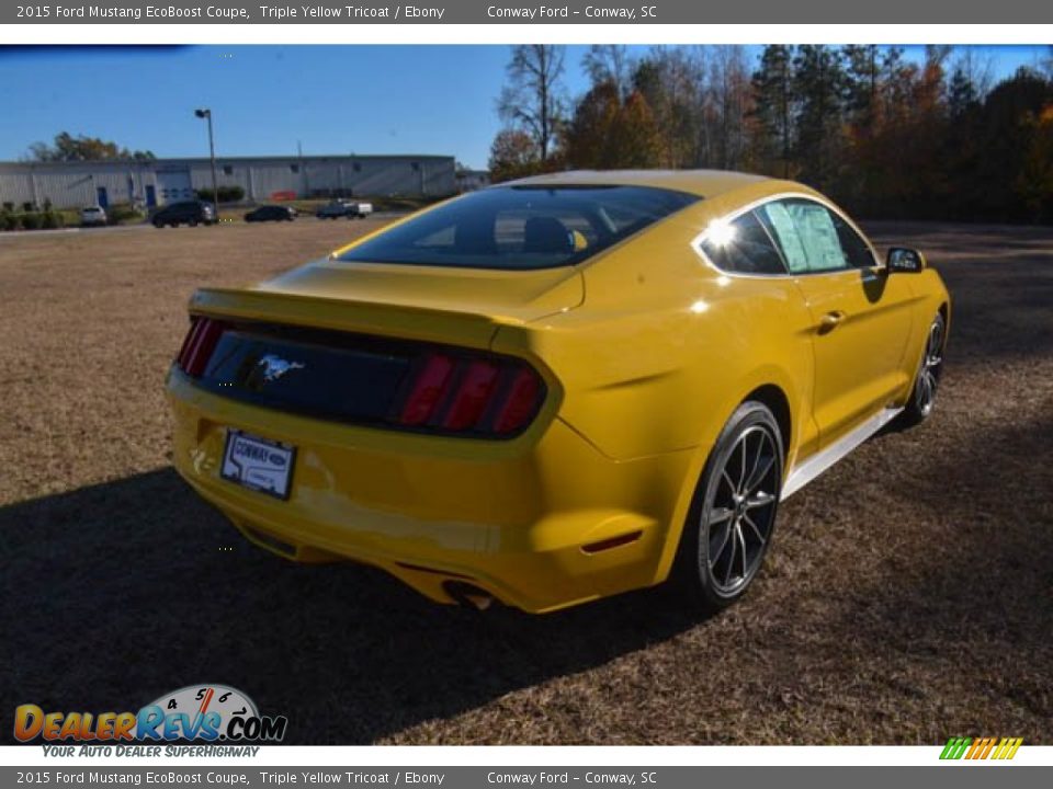2015 Ford Mustang EcoBoost Coupe Triple Yellow Tricoat / Ebony Photo #5