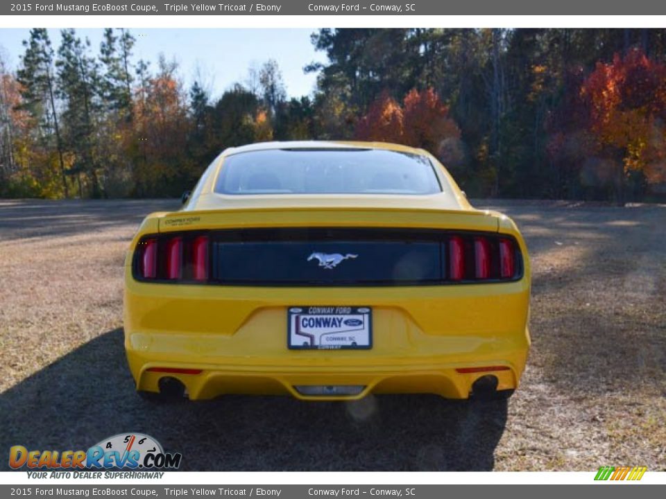 2015 Ford Mustang EcoBoost Coupe Triple Yellow Tricoat / Ebony Photo #6