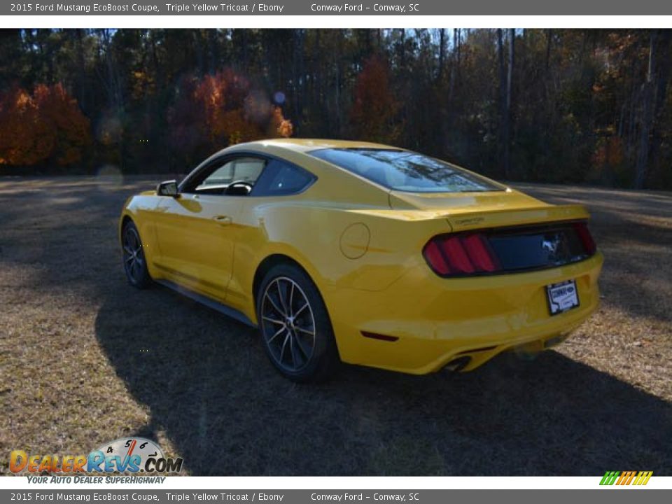 2015 Ford Mustang EcoBoost Coupe Triple Yellow Tricoat / Ebony Photo #7