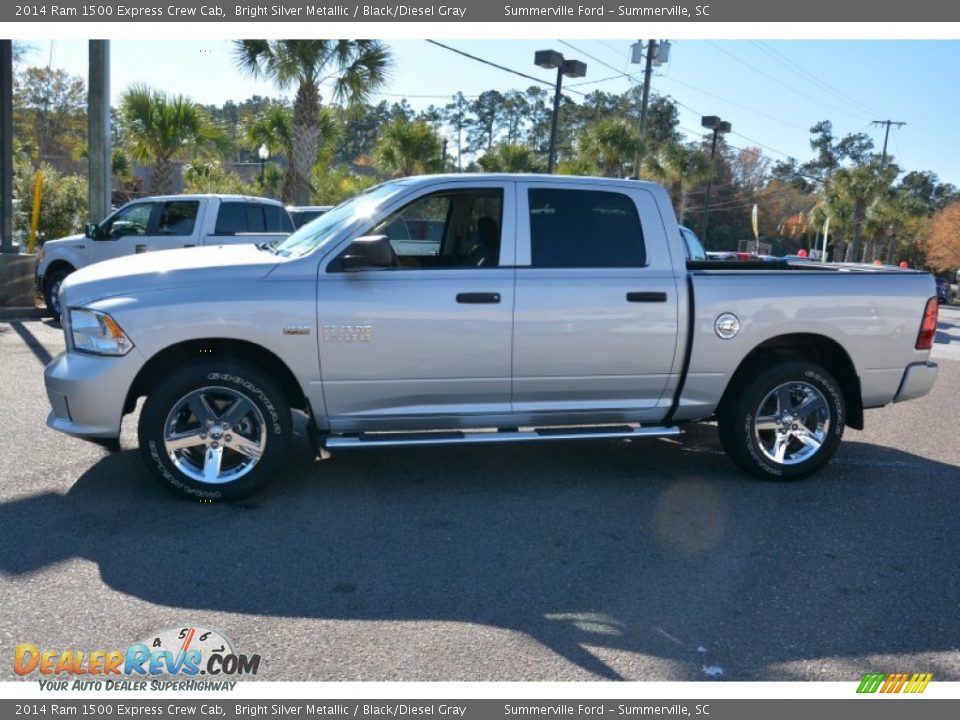 2014 Ram 1500 Express Crew Cab Bright Silver Metallic / Black/Diesel Gray Photo #6