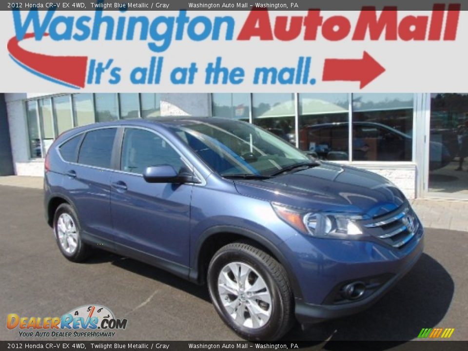 2012 Honda CR-V EX 4WD Twilight Blue Metallic / Gray Photo #1