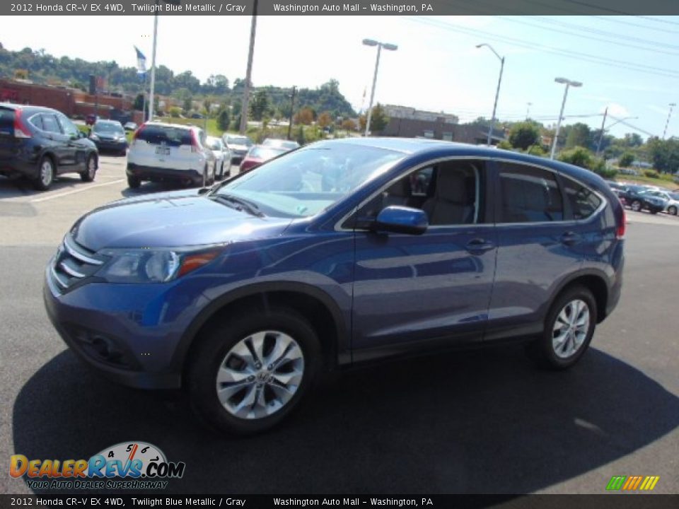 2012 Honda CR-V EX 4WD Twilight Blue Metallic / Gray Photo #6