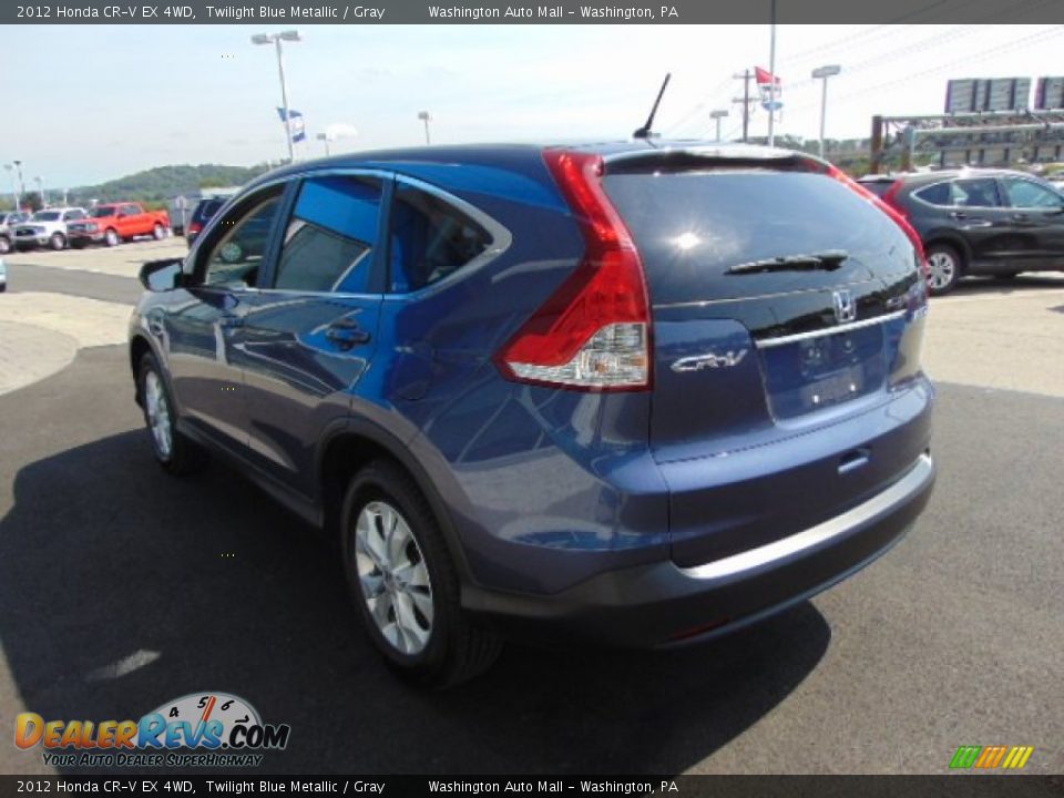 2012 Honda CR-V EX 4WD Twilight Blue Metallic / Gray Photo #7