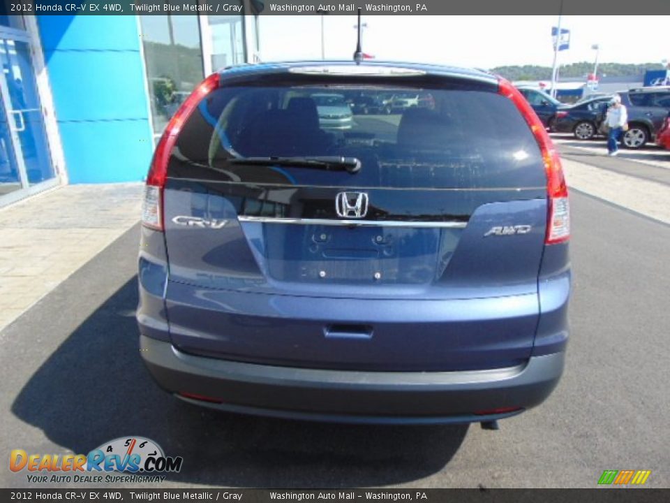 2012 Honda CR-V EX 4WD Twilight Blue Metallic / Gray Photo #8