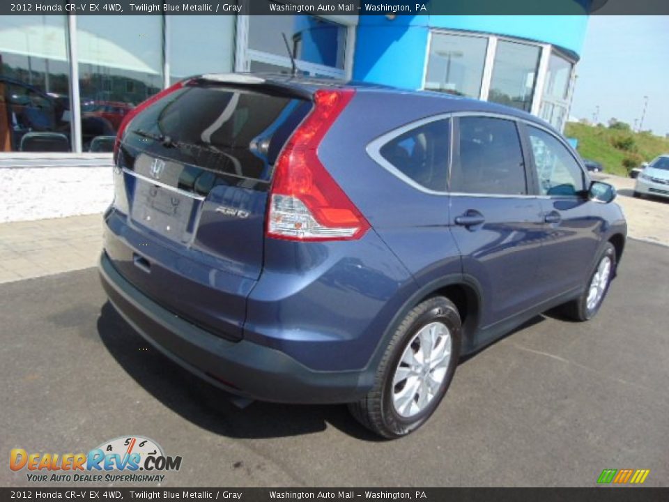 2012 Honda CR-V EX 4WD Twilight Blue Metallic / Gray Photo #9