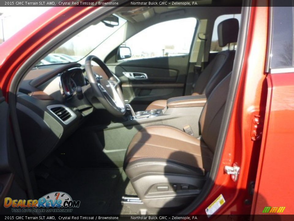 2015 GMC Terrain SLT AWD Crystal Red Tintcoat / Brownstone Photo #18