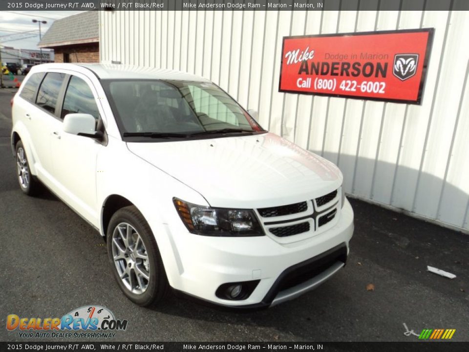 2015 Dodge Journey R/T AWD White / R/T Black/Red Photo #1