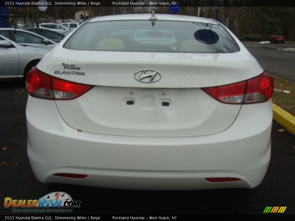 2013 Hyundai Elantra GLS Shimmering White / Beige Photo #5