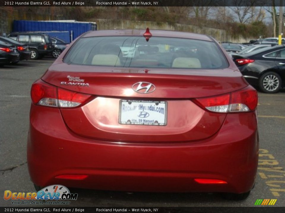 2012 Hyundai Elantra GLS Red Allure / Beige Photo #5