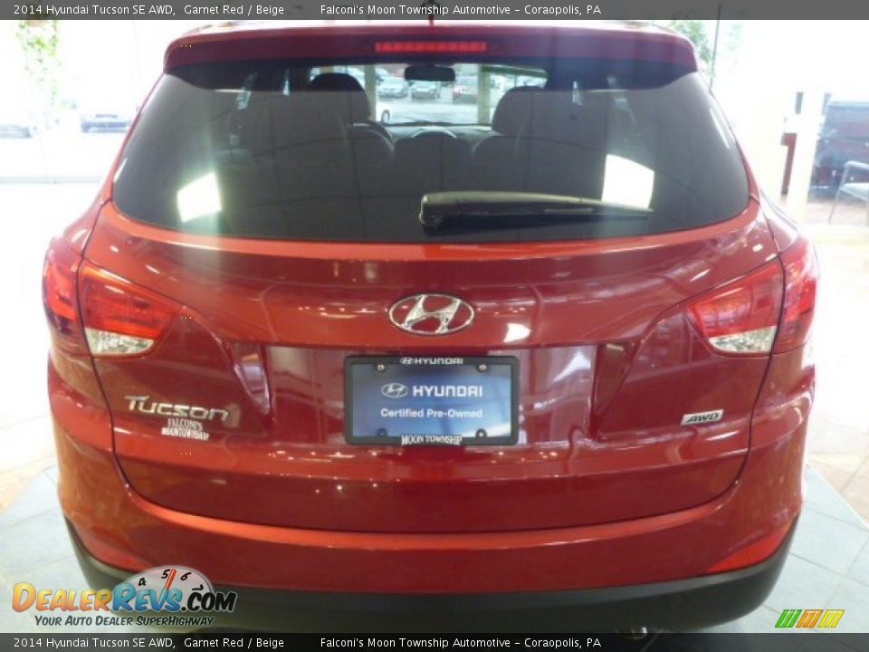 2014 Hyundai Tucson SE AWD Garnet Red / Beige Photo #7