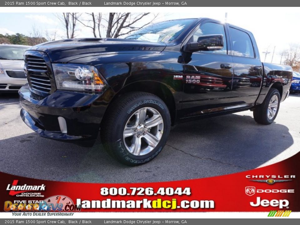 2015 Ram 1500 Sport Crew Cab Black / Black Photo #1