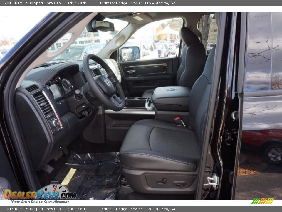 Black Interior - 2015 Ram 1500 Sport Crew Cab Photo #7