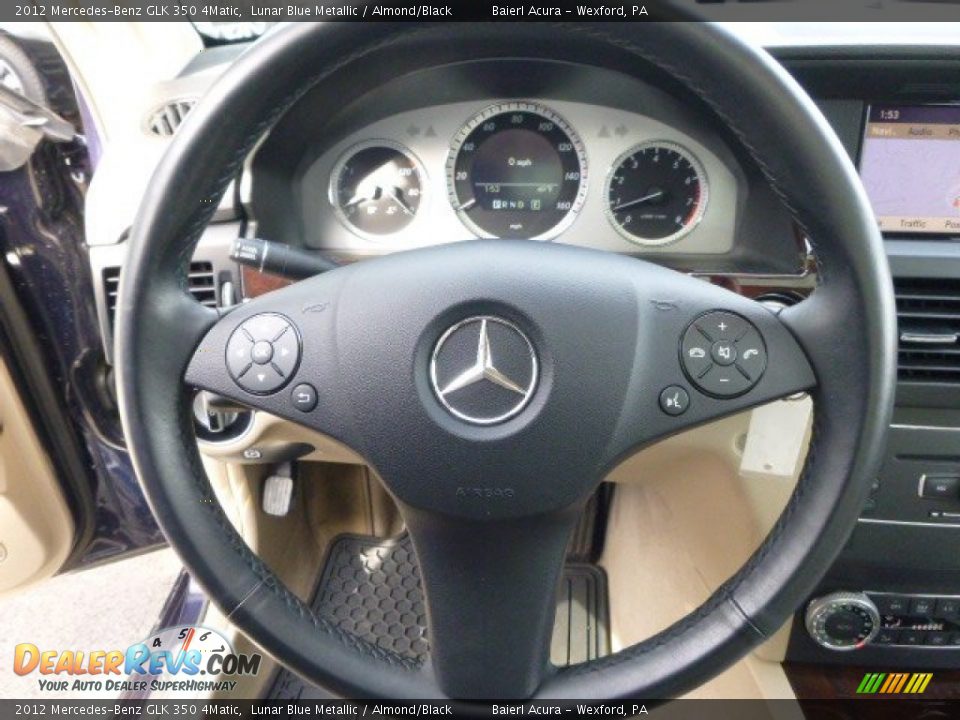 2012 Mercedes-Benz GLK 350 4Matic Lunar Blue Metallic / Almond/Black Photo #15