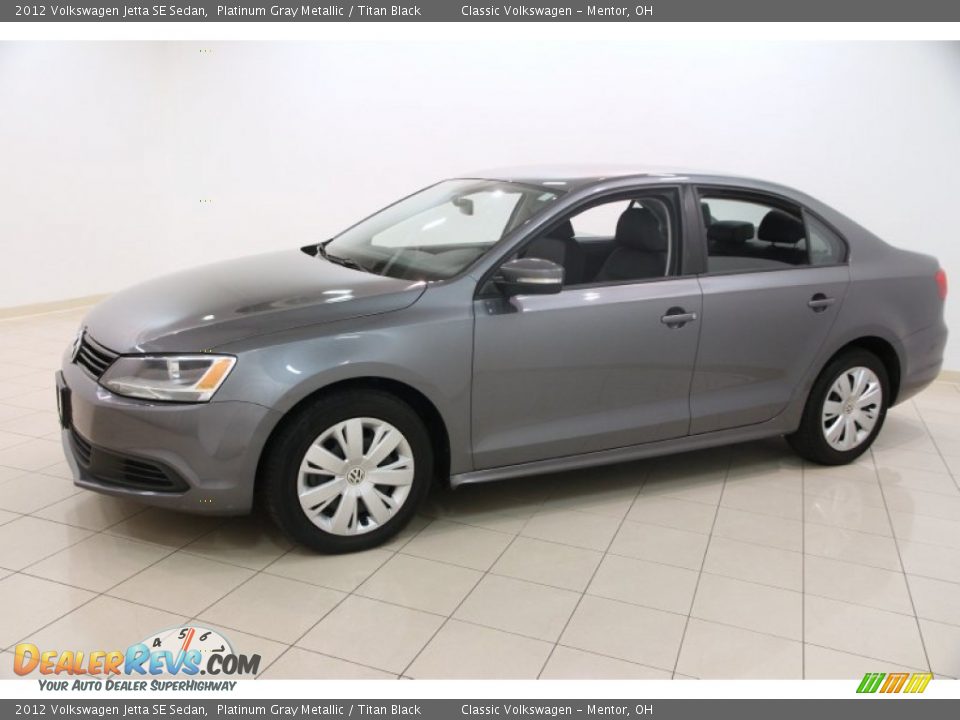 2012 Volkswagen Jetta SE Sedan Platinum Gray Metallic / Titan Black Photo #3